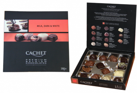 Шоколадный набор "CACHET" молочный, темный и белый шоколад | 292